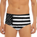 Black And White USA Flag Print Men's Triangle Swim Briefs