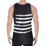 Black And White USA Flag Print Men's Velvet Tank Top