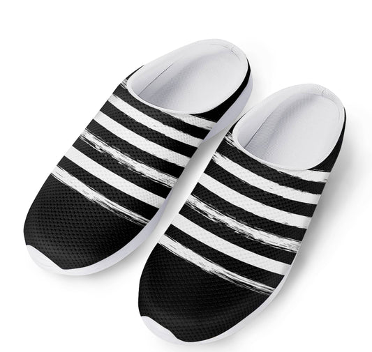 Black And White USA Flag Print Mesh Casual Shoes