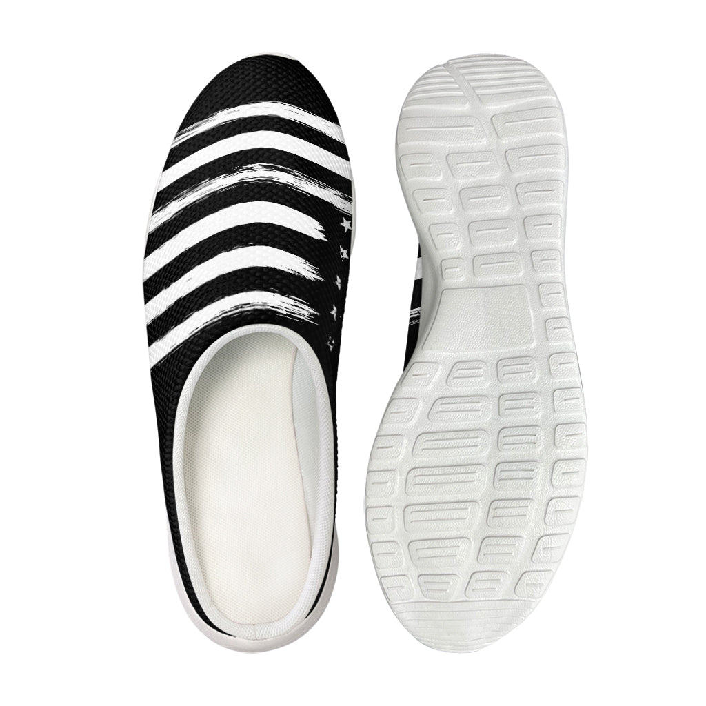 Black And White USA Flag Print Mesh Casual Shoes