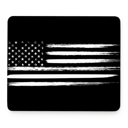 Black And White USA Flag Print Mouse Pad