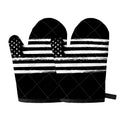 Black And White USA Flag Print Oven Mitts