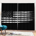 Black And White USA Flag Print Pencil Pleat Curtains