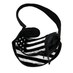 Black And White USA Flag Print Pet Sling Carrier