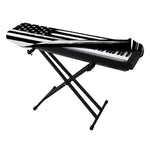 Black And White USA Flag Print Piano Keyboard Cover
