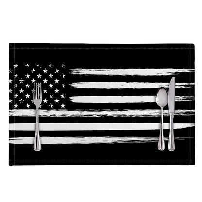 Black And White USA Flag Print Placemat