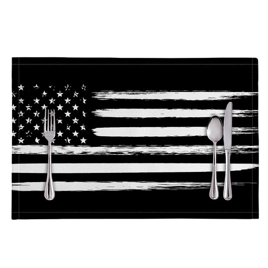 Black And White USA Flag Print Placemat