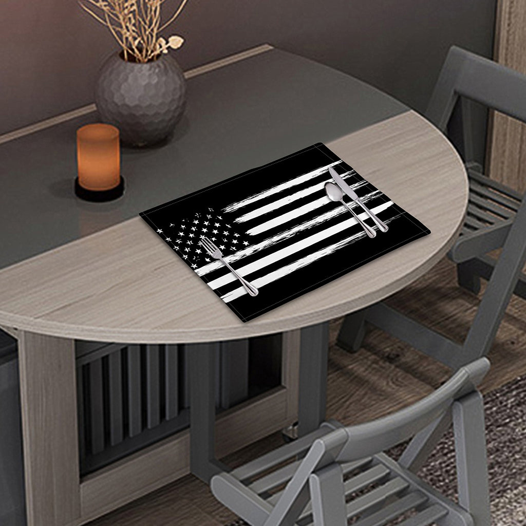 Black And White USA Flag Print Placemat