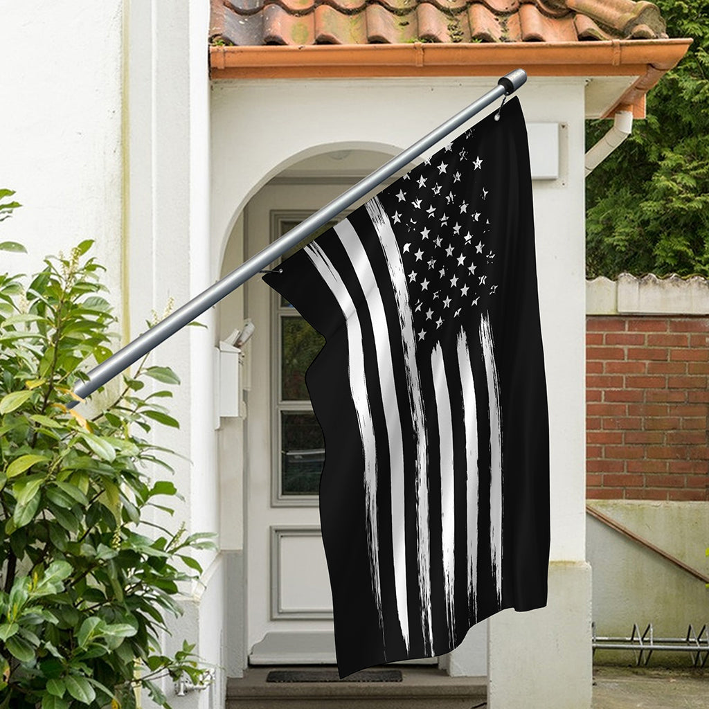 Black And White USA Flag Print Polyester Flag