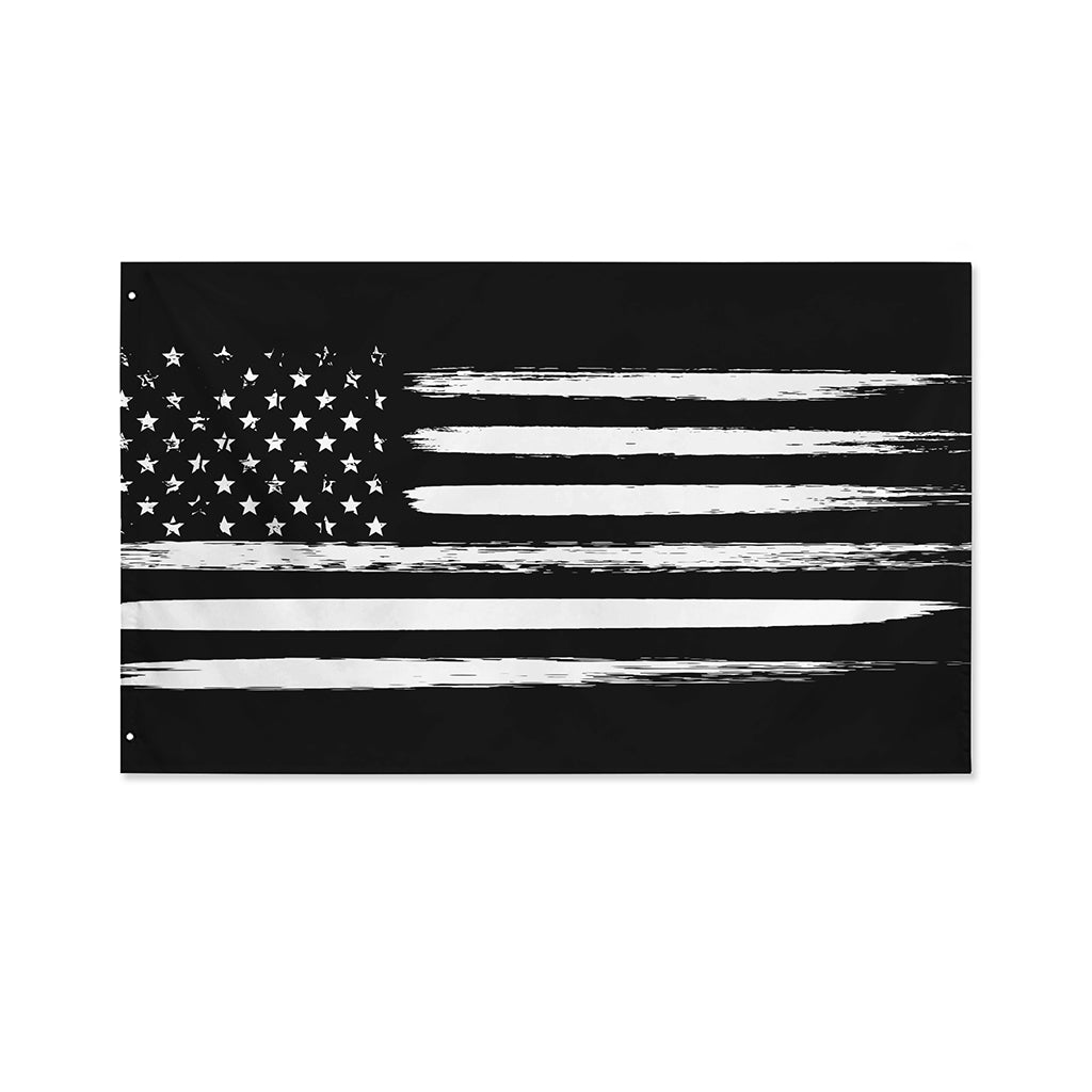 Black And White USA Flag Print Polyester Flag