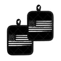 Black And White USA Flag Print Pot Holders