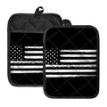 Black And White USA Flag Print Pot Holders With Pocket