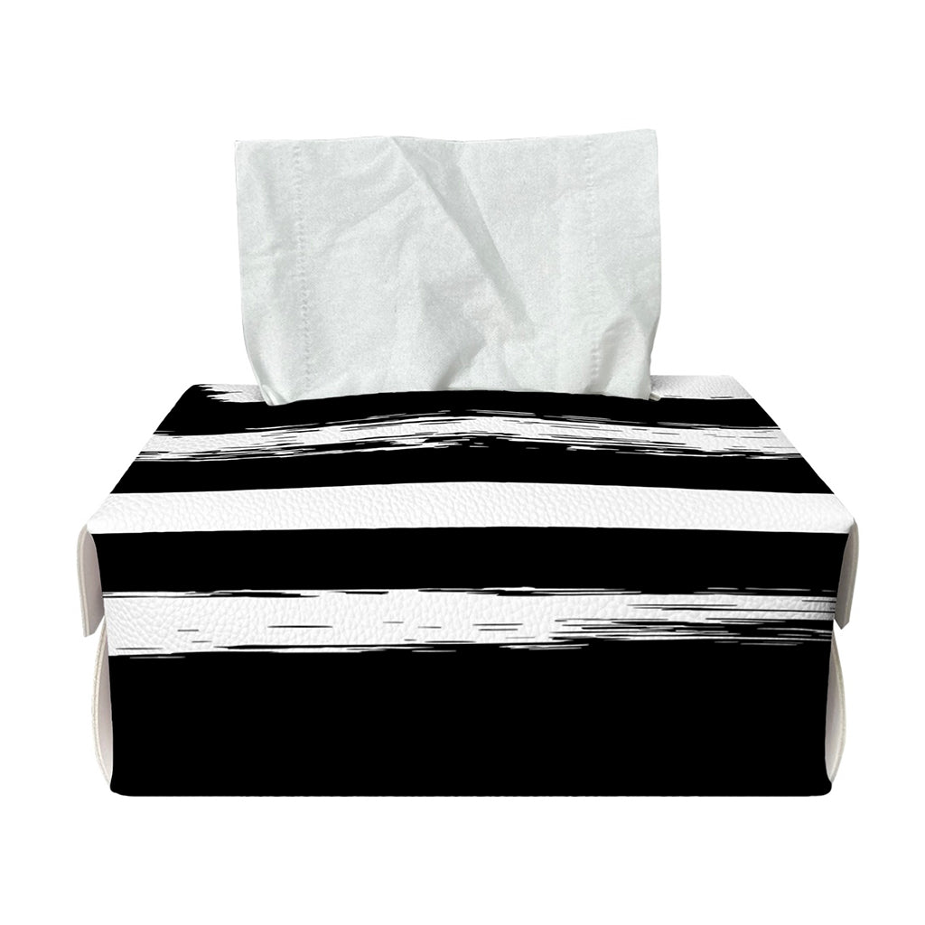 Black And White USA Flag Print Rectangle Tissue Box Cover