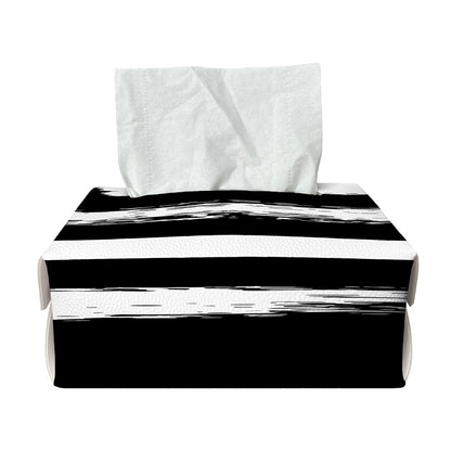 Black And White USA Flag Print Rectangle Tissue Box Cover