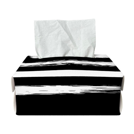 Black And White USA Flag Print Rectangle Tissue Box Cover
