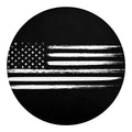 Black And White USA Flag Print Round Blanket