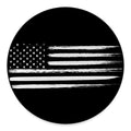Black And White USA Flag Print Round Floor Mat
