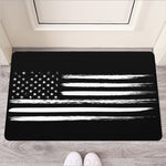 Black And White USA Flag Print Rubber Doormat