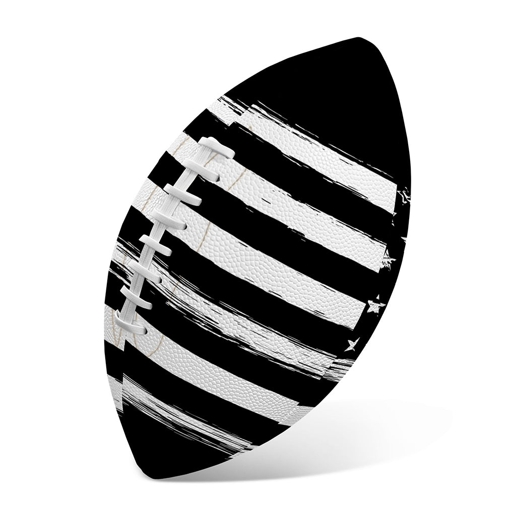 Black And White USA Flag Print Rugby Ball
