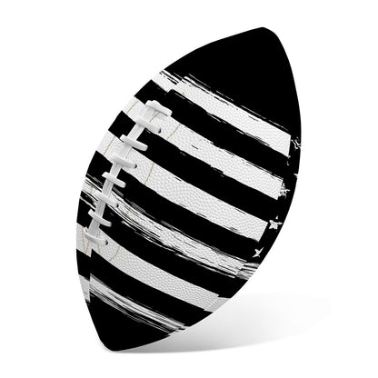 Black And White USA Flag Print Rugby Ball