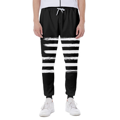 Black And White USA Flag Print Scuba Joggers