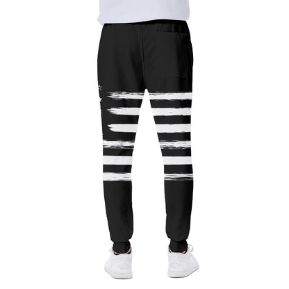 Black And White USA Flag Print Scuba Joggers