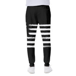 Black And White USA Flag Print Scuba Joggers