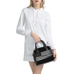 Black And White USA Flag Print Shoulder Handbag