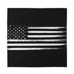 Black And White USA Flag Print Silk Bandana