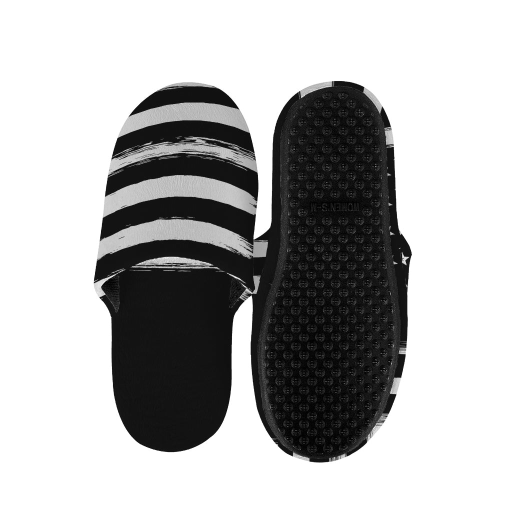 Black And White USA Flag Print Slippers