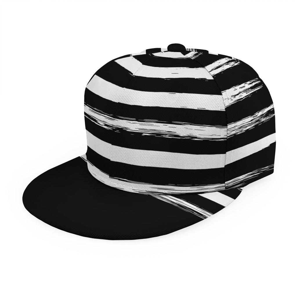Black And White USA Flag Print Snapback Cap