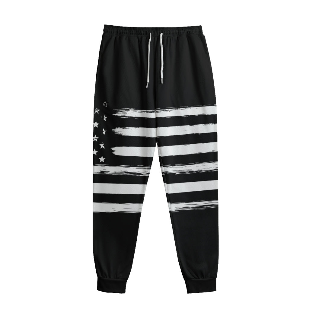 Black And White USA Flag Print Sweatpants