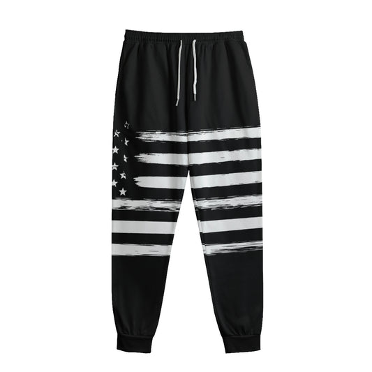 Black And White USA Flag Print Sweatpants
