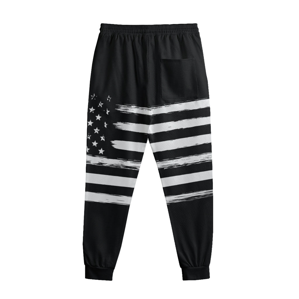 Black And White USA Flag Print Sweatpants
