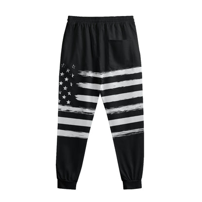 Black And White USA Flag Print Sweatpants