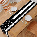 Black And White USA Flag Print Table Runner