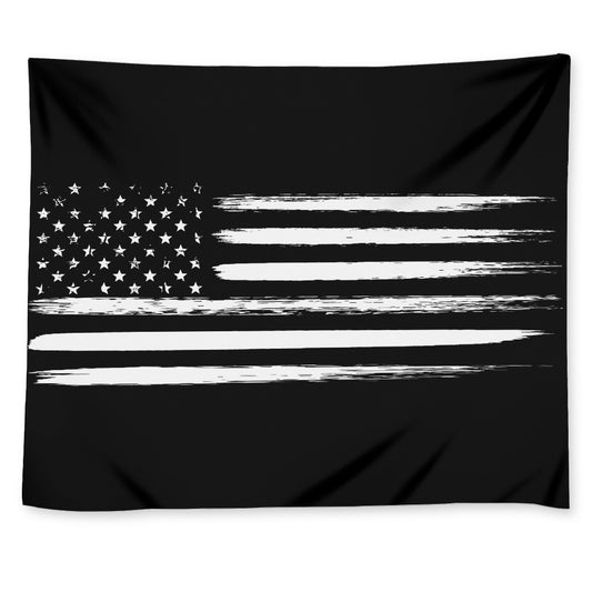 Black And White USA Flag Print Tapestry
