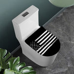 Black And White USA Flag Print Toilet Lid Cover