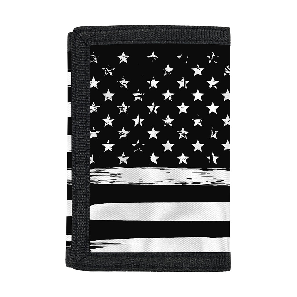 Black And White USA Flag Print Trifold Wallet