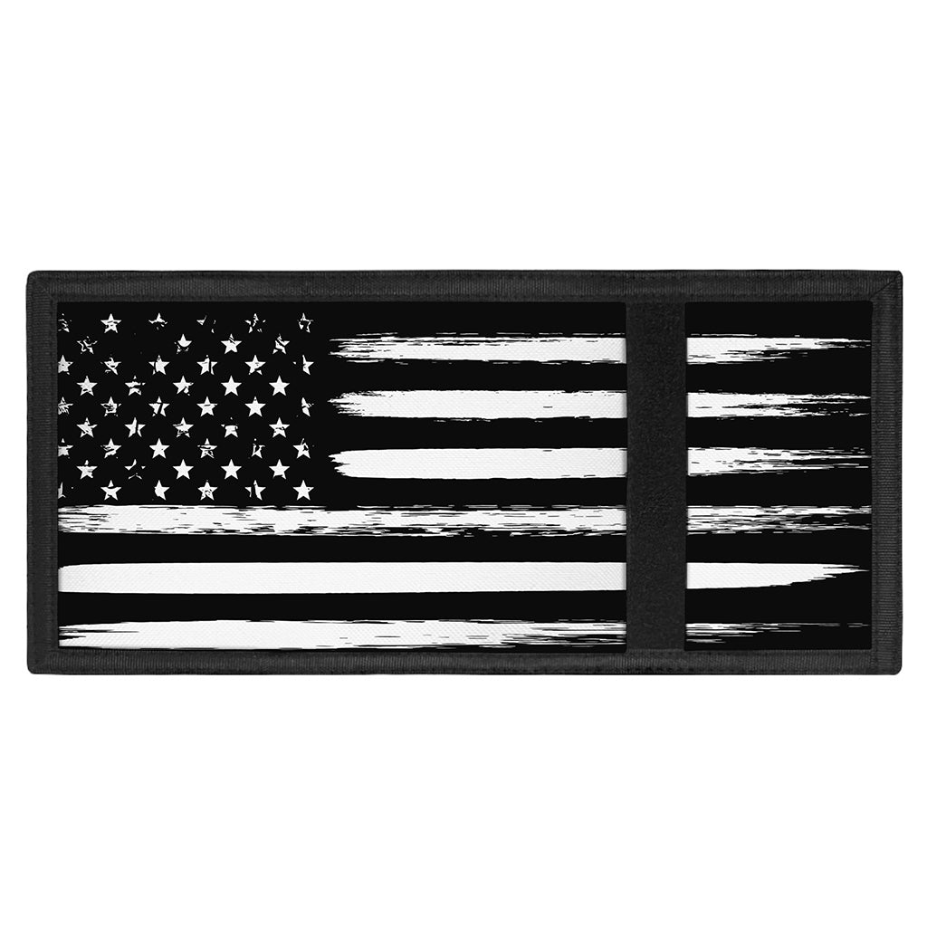 Black And White USA Flag Print Trifold Wallet