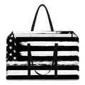 Black And White USA Flag Print Utility Tote Bag