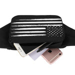 Black And White USA Flag Print Waist Bag