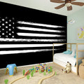 Black And White USA Flag Print Wall Sticker