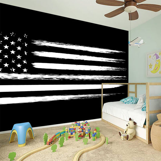 Black And White USA Flag Print Wall Sticker