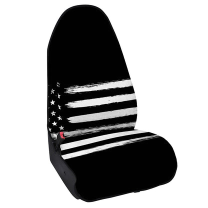 Black And White USA Flag Print Waterproof Car Seat Cover