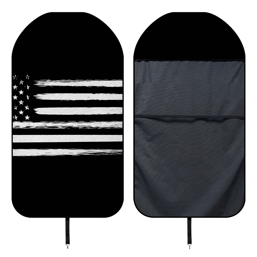 Black And White USA Flag Print Waterproof Car Seat Cover