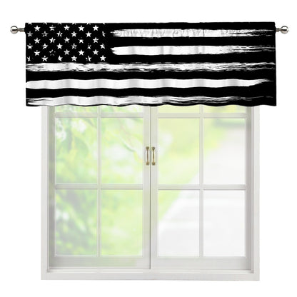 Black And White USA Flag Print Window Valance