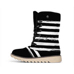 Black And White USA Flag Print Winter Boots