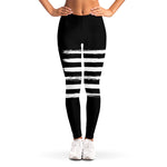 Black And White USA Flag Print Women's Leggings