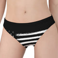 Black And White USA Flag Print Women's Panties